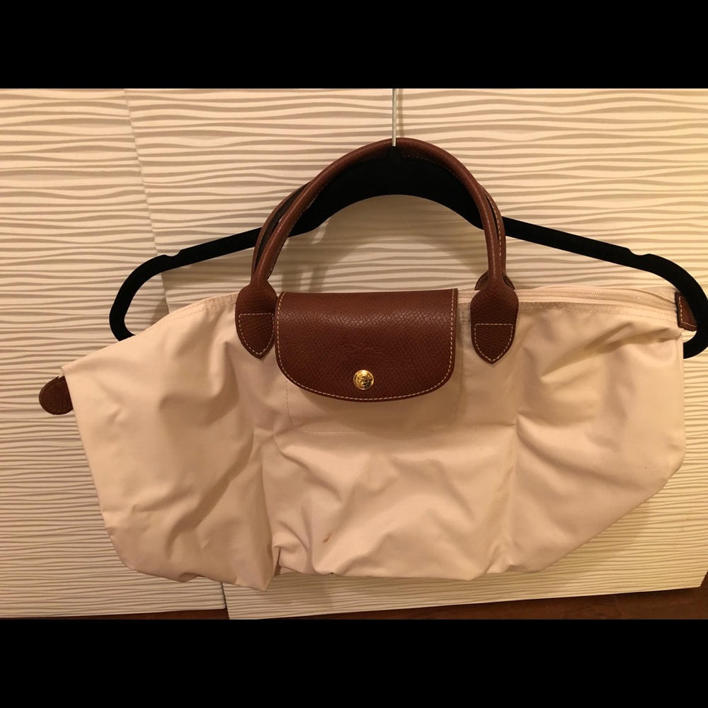 White Le Pliage Longchamp